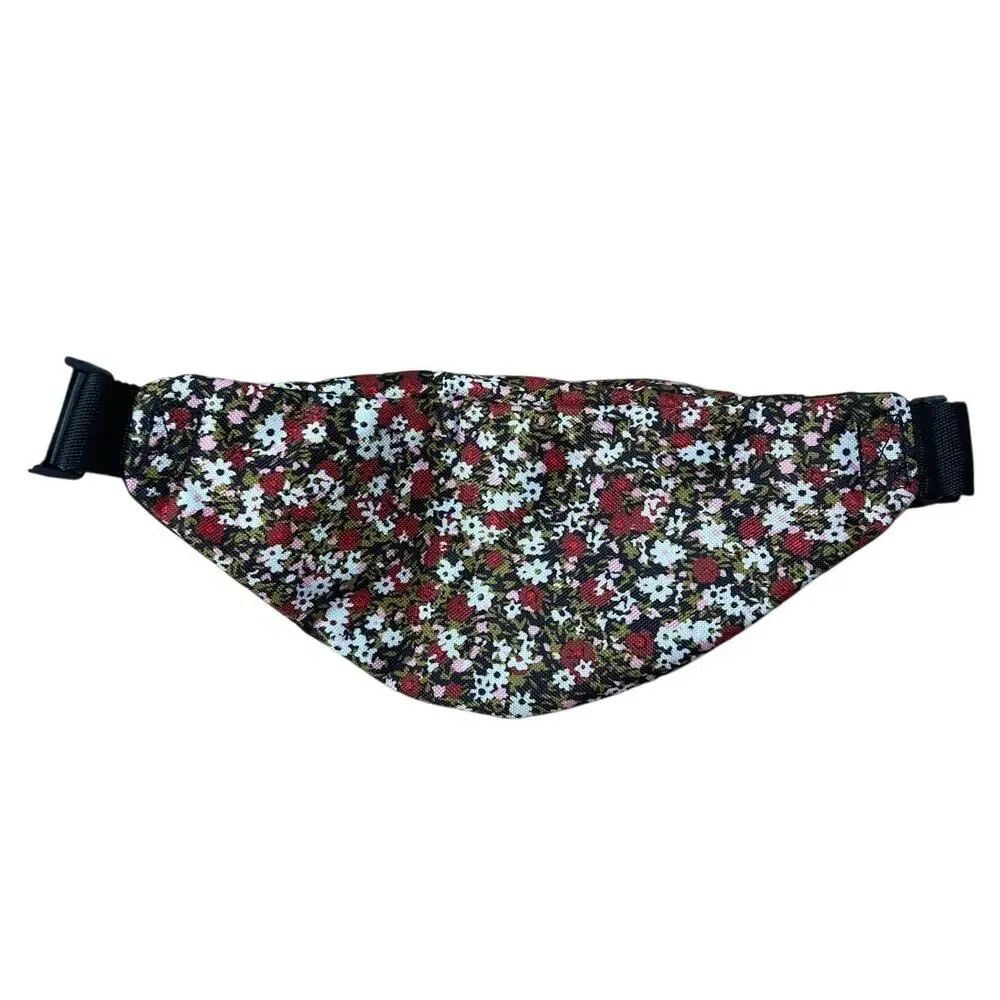 Nike Heritage Floral Fanny Pack Waist Bag Black Multi Color Flower Belt Hip Pack